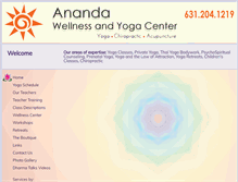 Tablet Screenshot of anandawellnessyoga.com